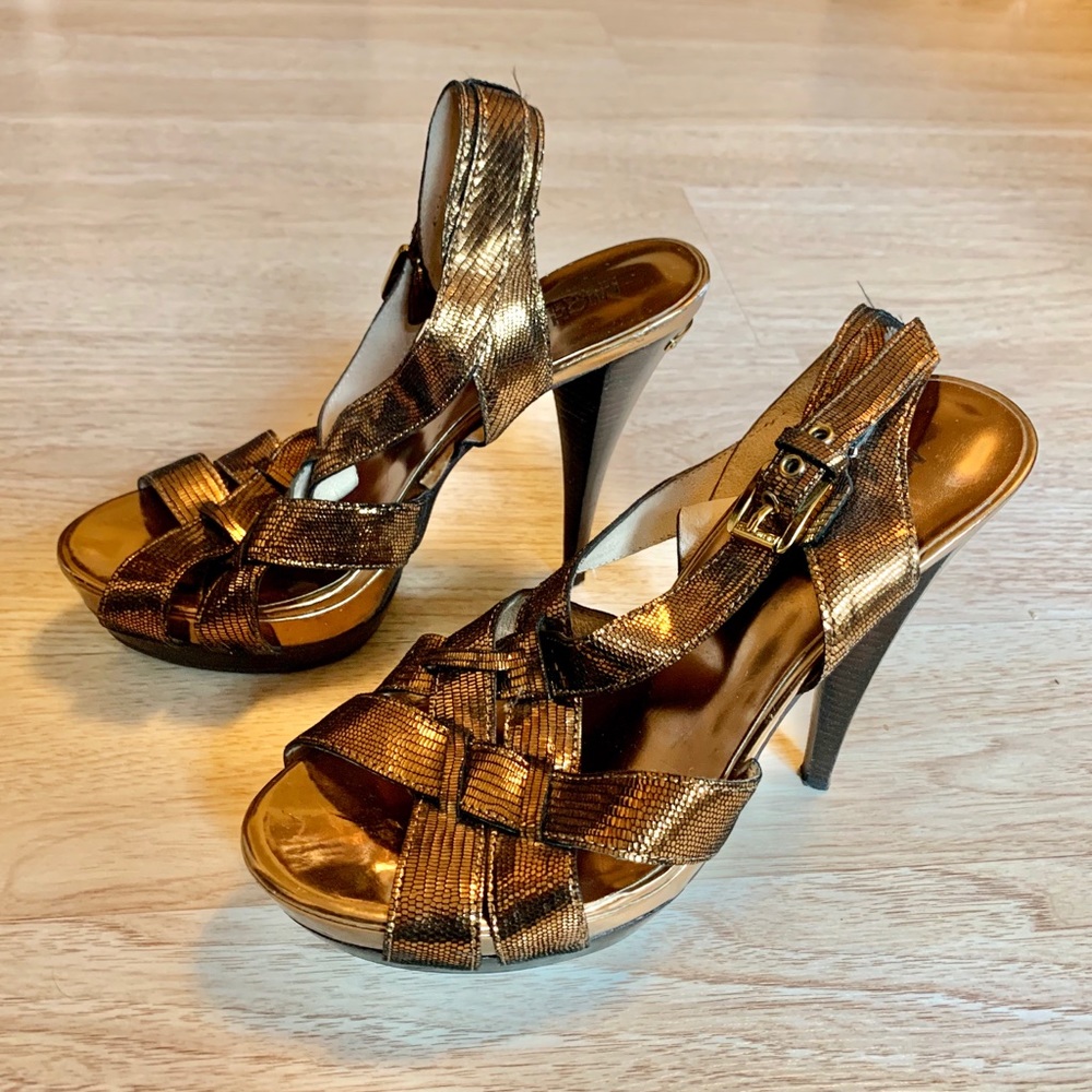 Michael Kors Bronze Platform Heels Size 7